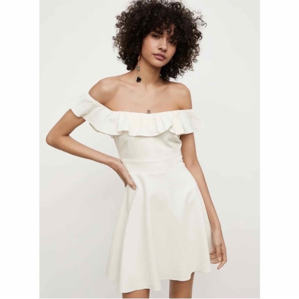 Zara Linen Mini Dress in Cream